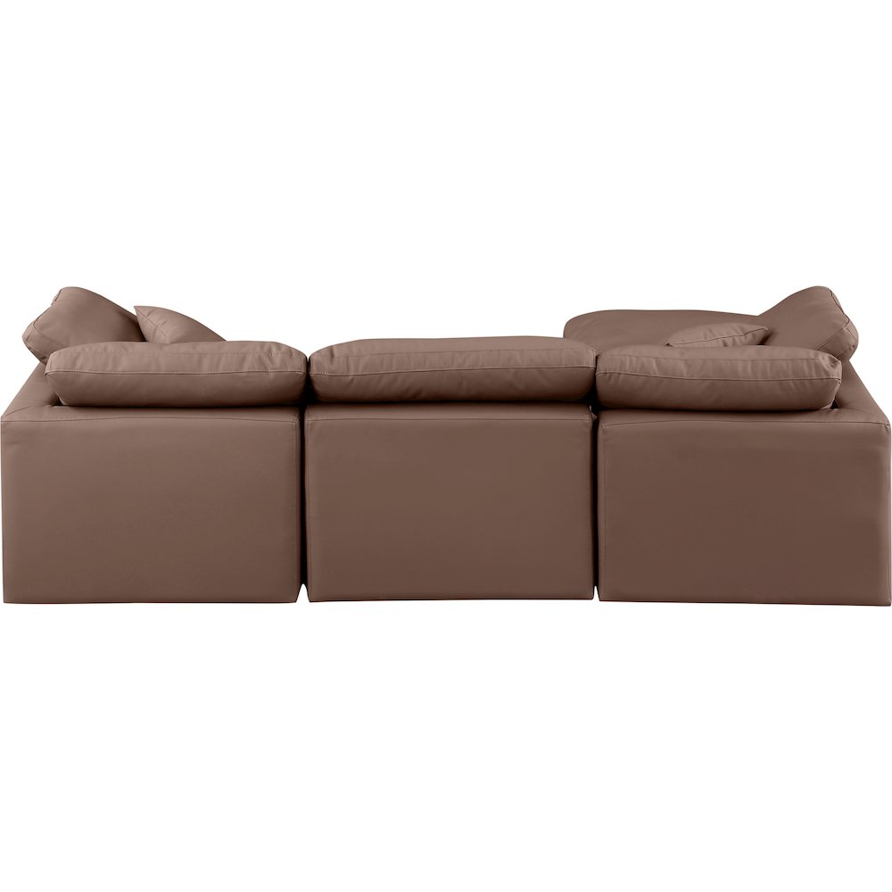 Indulge Brown Vegan Leather Modular Sectional. Picture 3