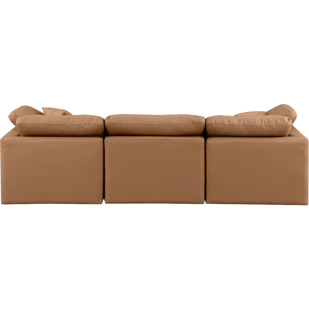 Indulge Cognac Vegan Leather Modular Sofa. Picture 3