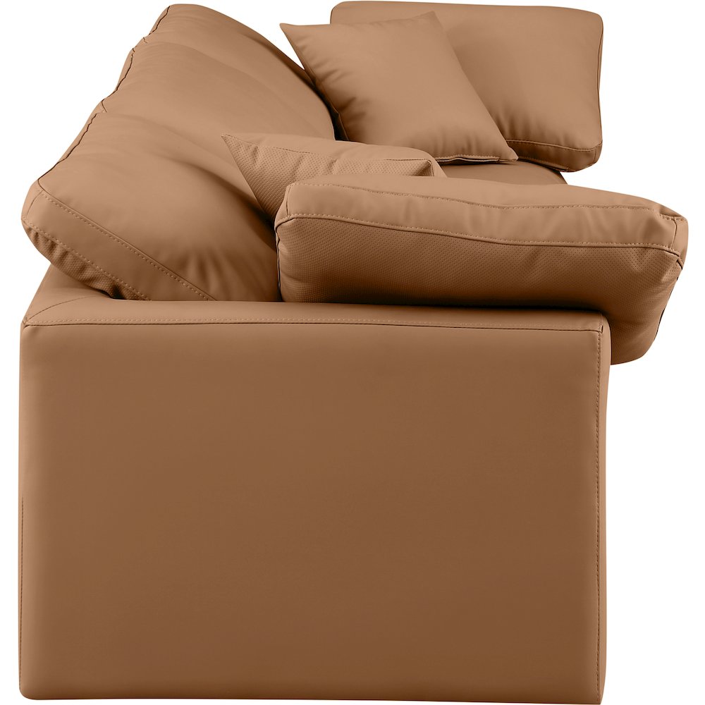 Indulge Cognac Vegan Leather Modular Sofa. Picture 5