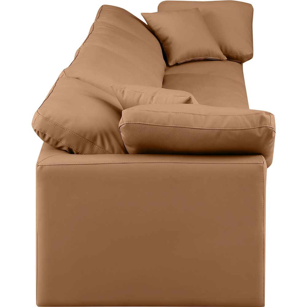 Indulge Cognac Vegan Leather Modular Sofa. Picture 5