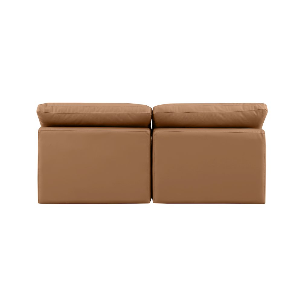 Indulge Cognac Vegan Leather Modular Sofa. Picture 3