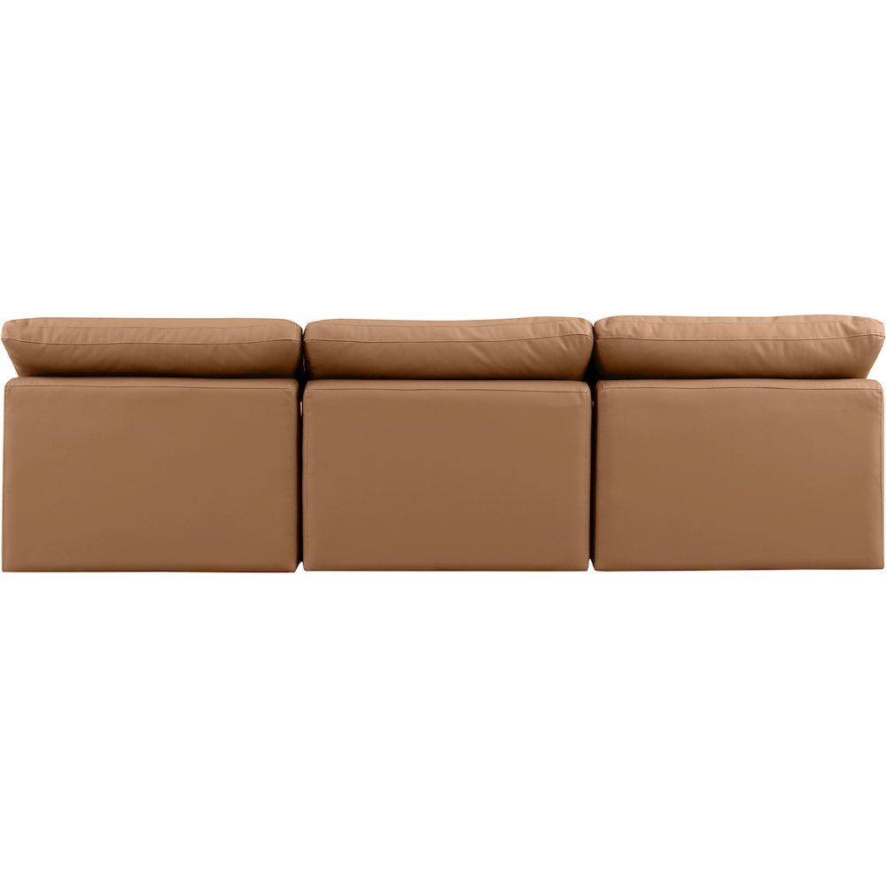 Indulge Cognac Vegan Leather Modular Sofa. Picture 3