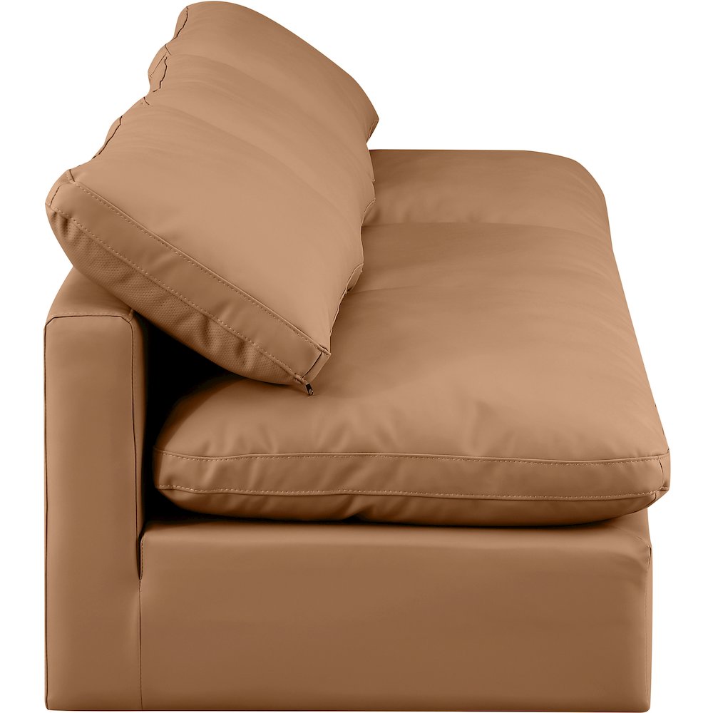 Indulge Cognac Vegan Leather Modular Sofa. Picture 5