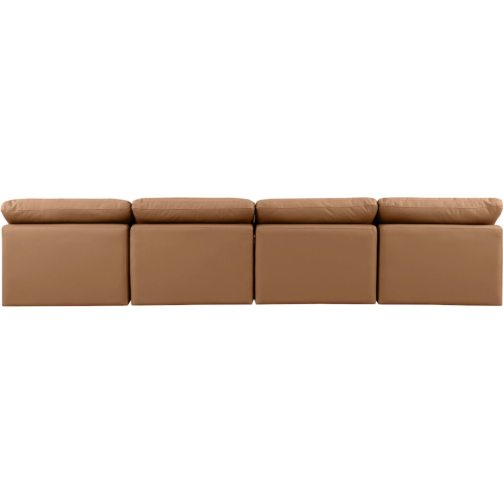 Indulge Cognac Vegan Leather Modular Sofa. Picture 3