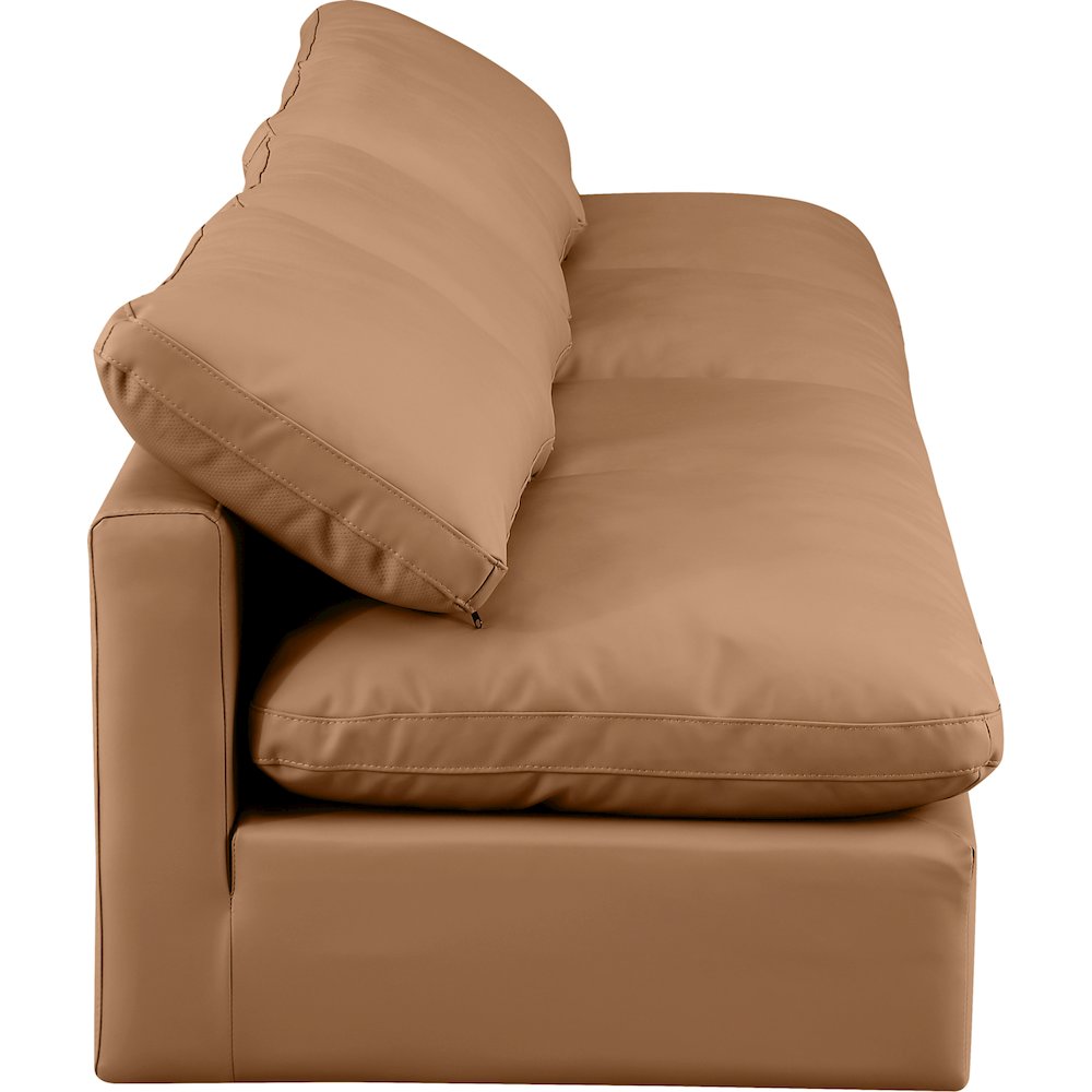 Indulge Cognac Vegan Leather Modular Sofa. Picture 5