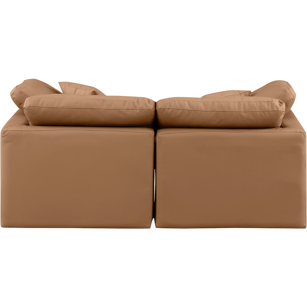 Indulge Cognac Vegan Leather Modular Sofa. Picture 3