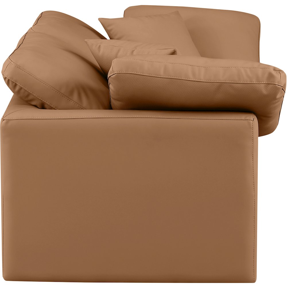 Indulge Cognac Vegan Leather Modular Sofa. Picture 5