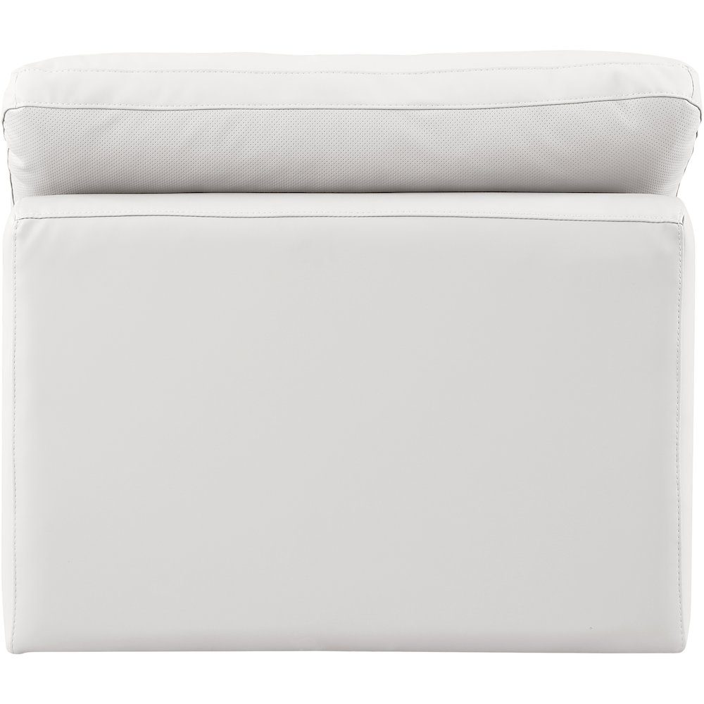 Indulge Cream Vegan Leather Armless Chair. Picture 3