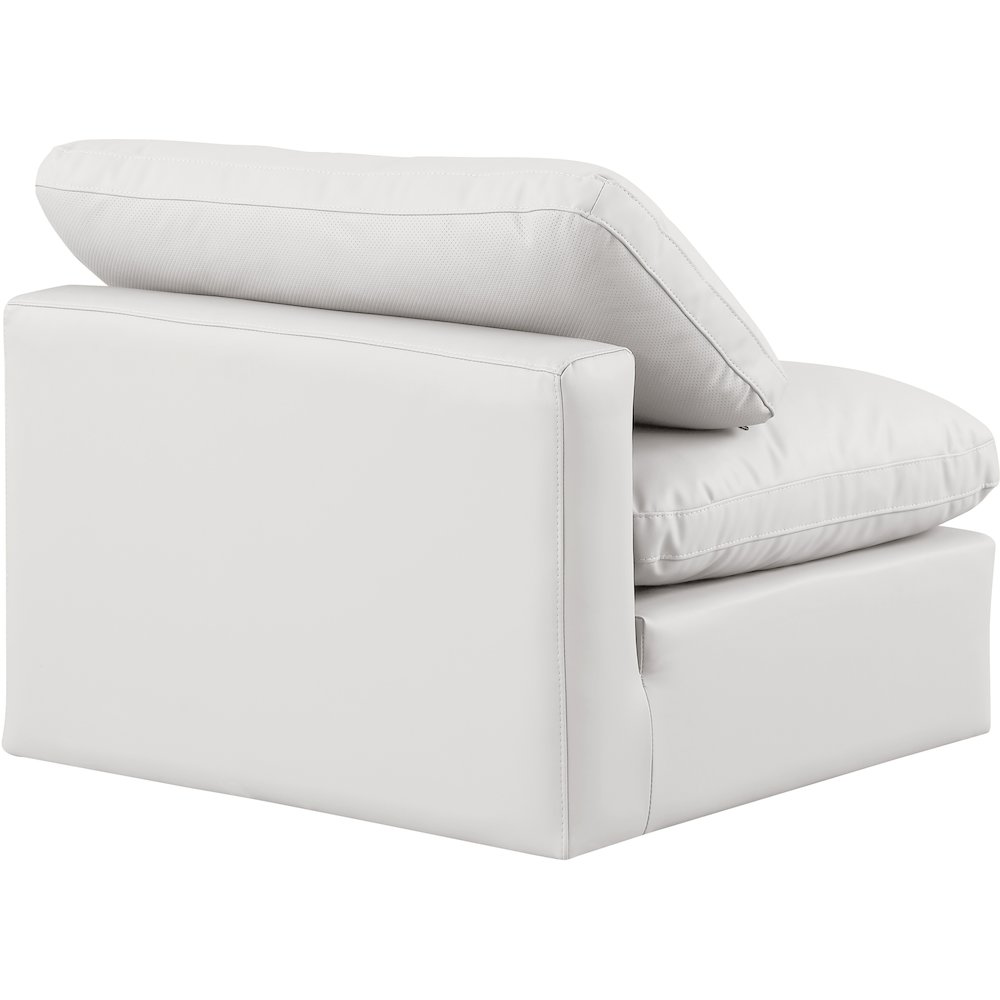 Indulge Cream Vegan Leather Armless Chair. Picture 6