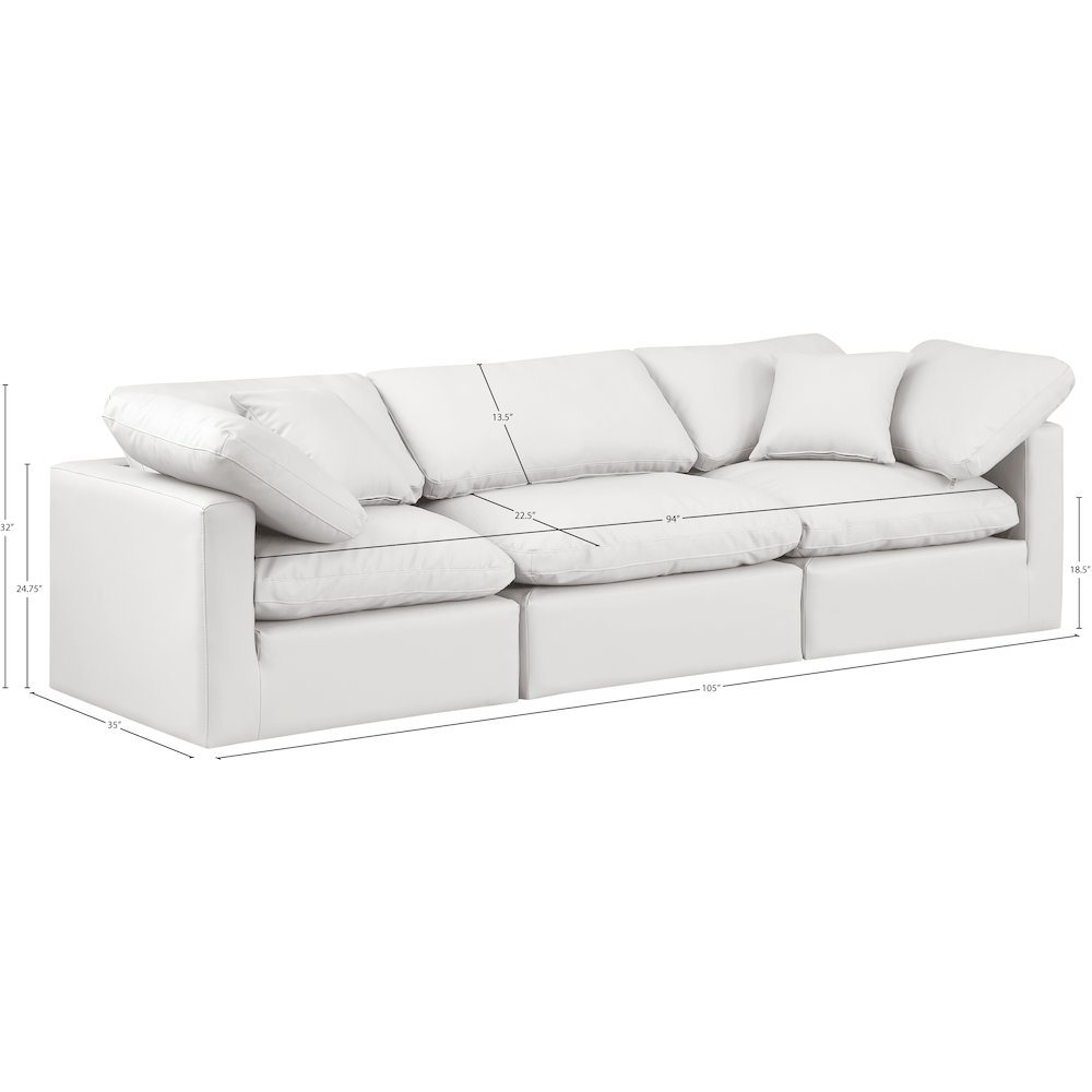 Indulge Cream Vegan Leather Modular Sofa. Picture 8