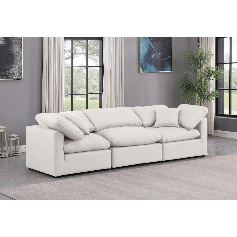 Indulge Cream Vegan Leather Modular Sofa. Picture 2