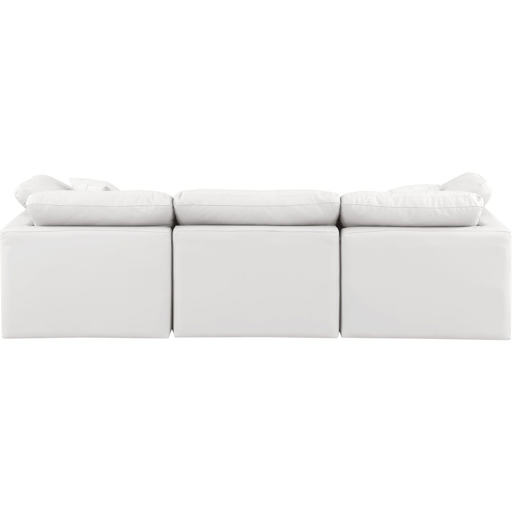 Indulge Cream Vegan Leather Modular Sofa. Picture 3