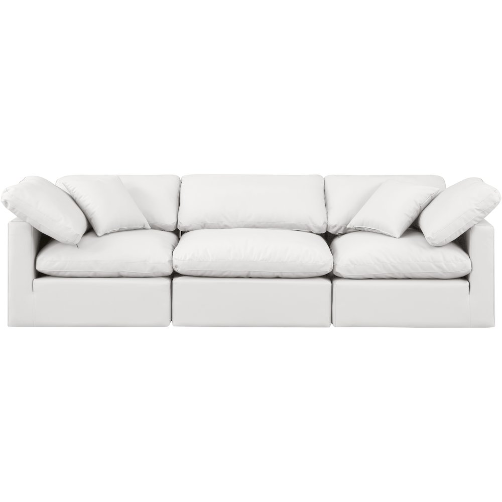 Indulge Cream Vegan Leather Modular Sofa. Picture 4