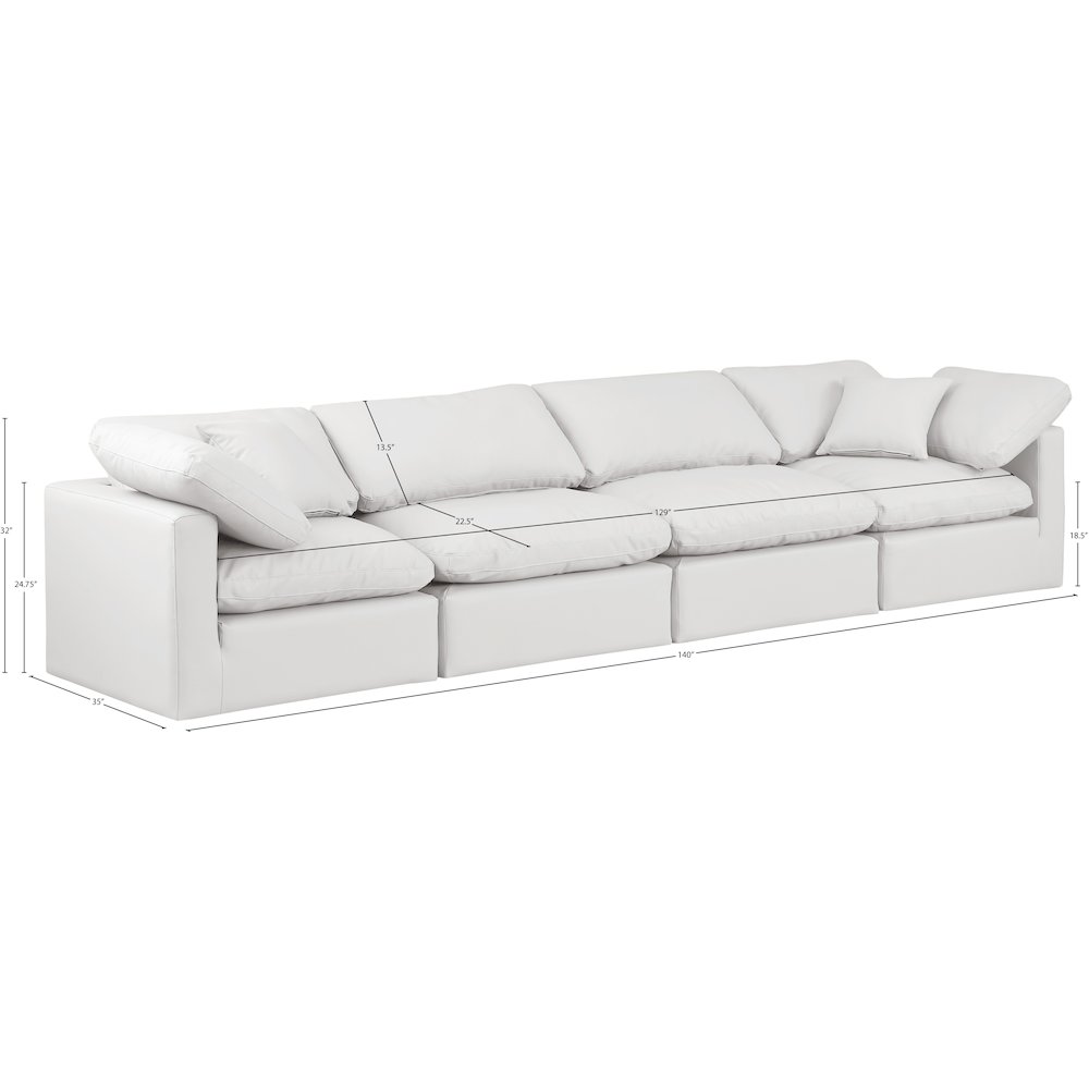 Indulge Cream Vegan Leather Modular Sofa. Picture 8