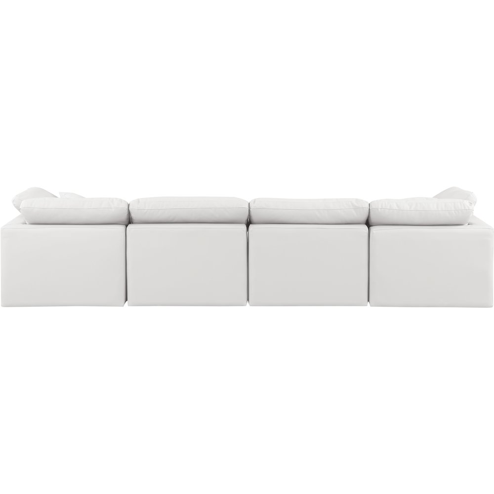 Indulge Cream Vegan Leather Modular Sofa. Picture 3