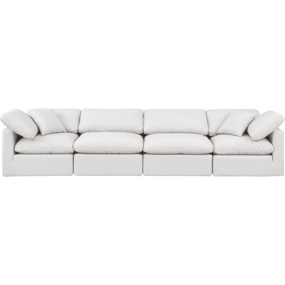 Indulge Cream Vegan Leather Modular Sofa. Picture 4
