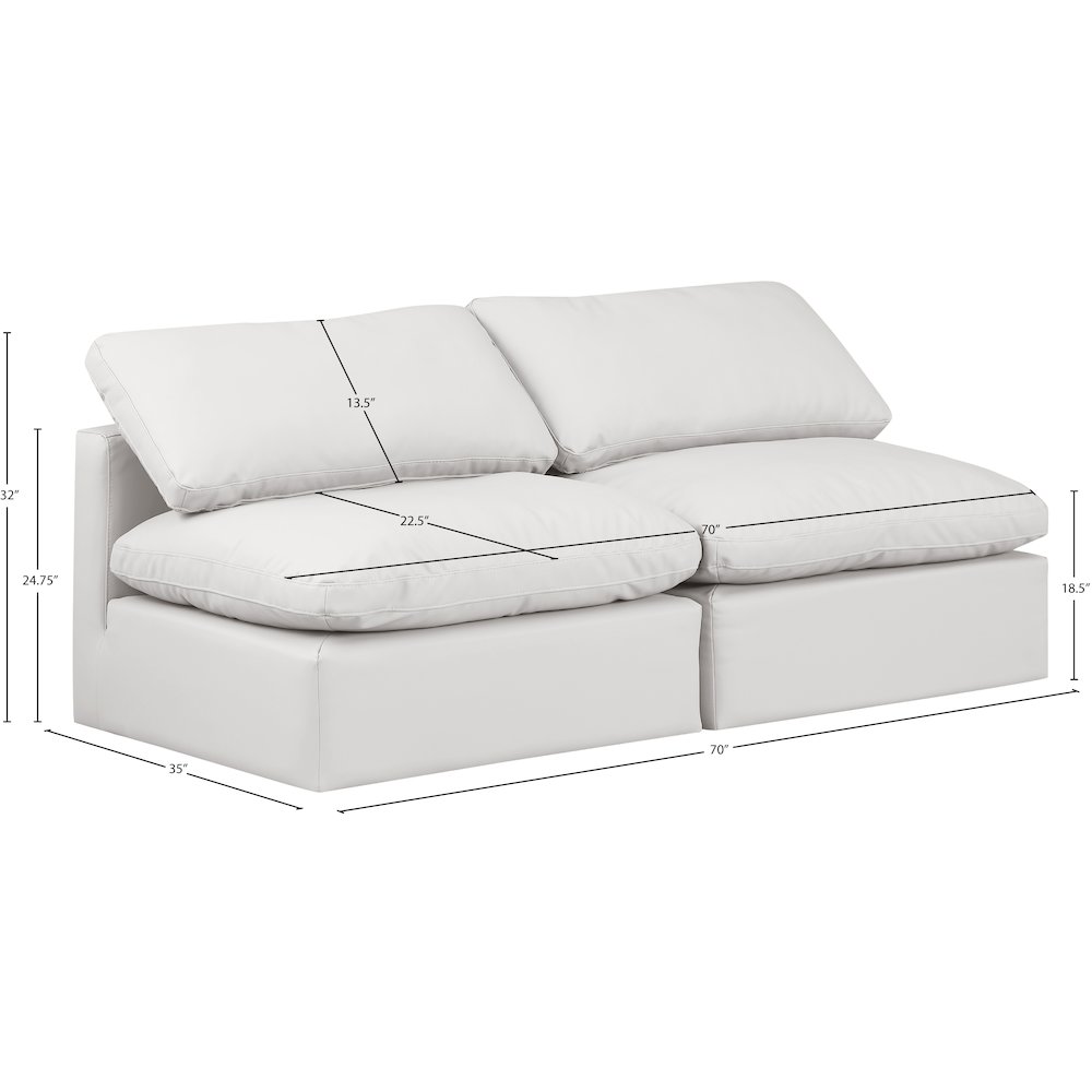 Indulge Cream Vegan Leather Modular Sofa. Picture 7