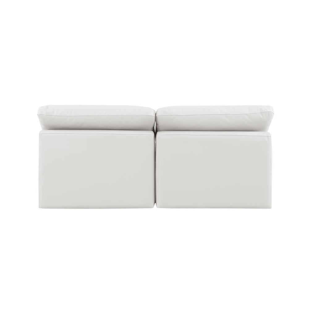 Indulge Cream Vegan Leather Modular Sofa. Picture 3