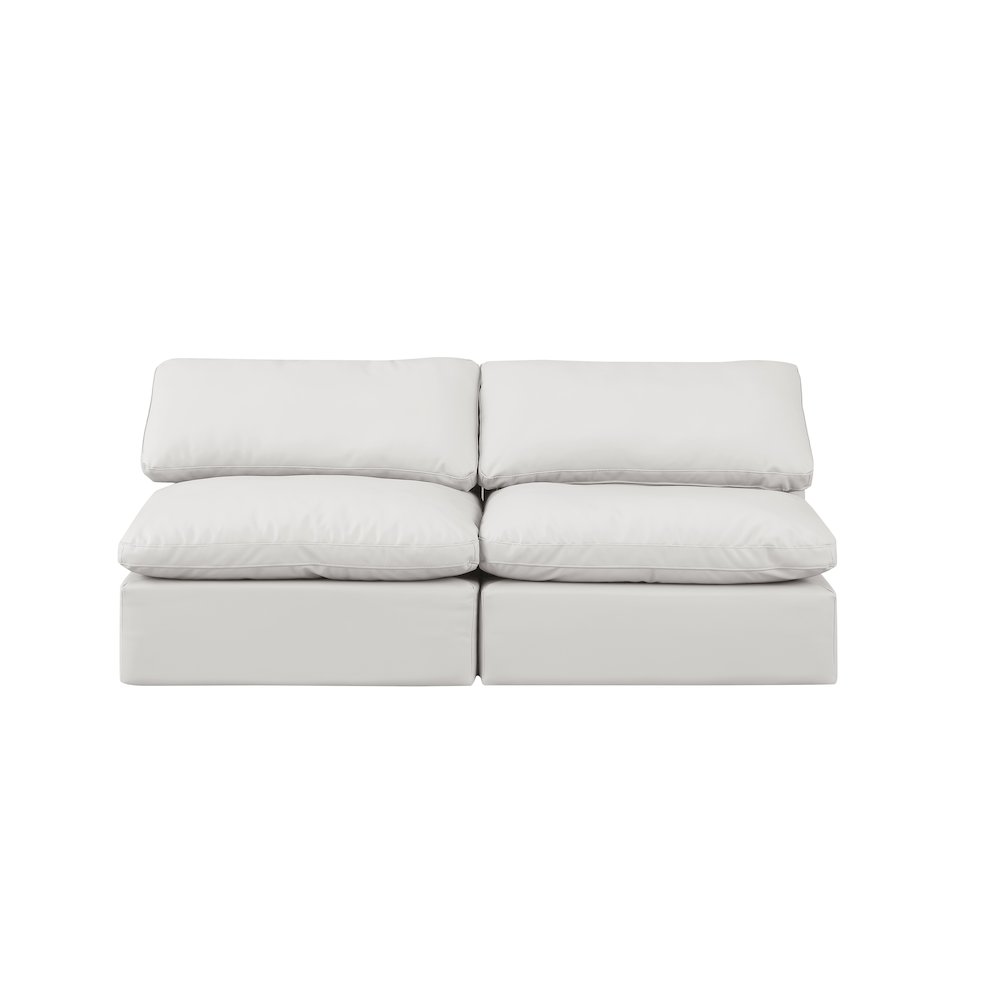 Indulge Cream Vegan Leather Modular Sofa. Picture 4