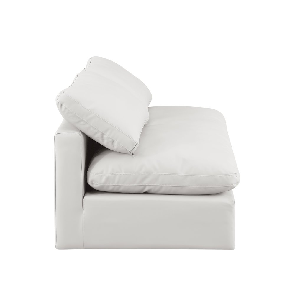 Indulge Cream Vegan Leather Modular Sofa. Picture 5