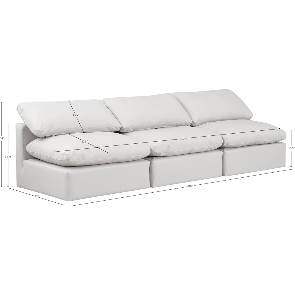 Indulge Cream Vegan Leather Modular Sofa. Picture 7