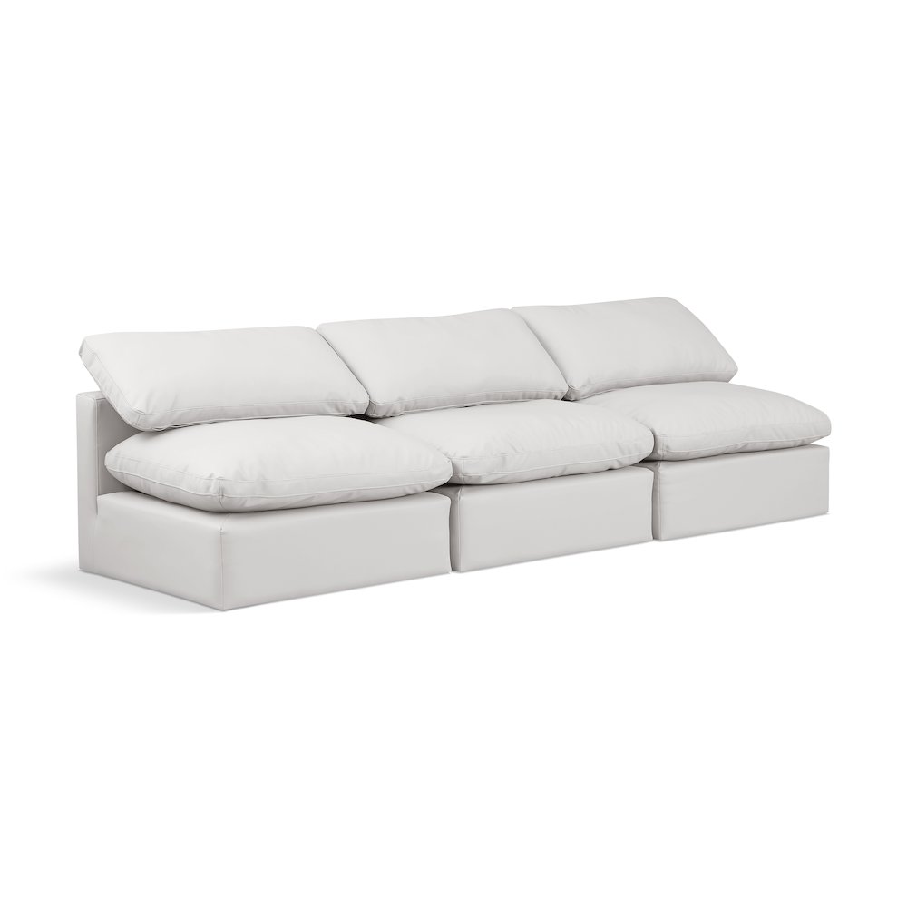 Indulge Cream Vegan Leather Modular Sofa. Picture 1
