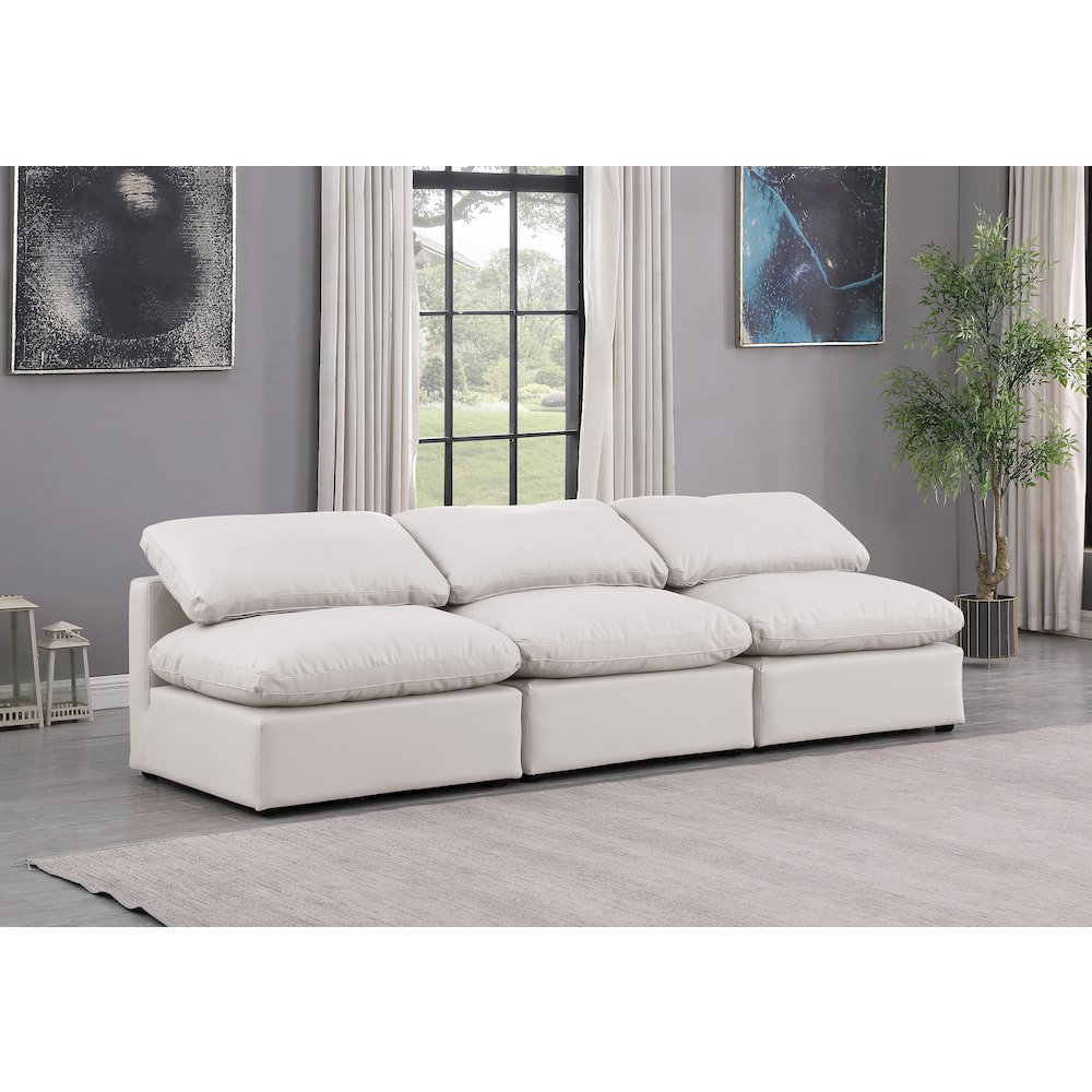 Indulge Cream Vegan Leather Modular Sofa. Picture 2