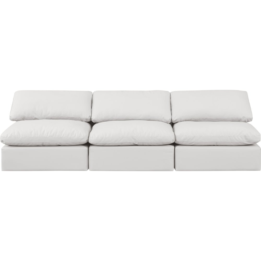 Indulge Cream Vegan Leather Modular Sofa. Picture 4