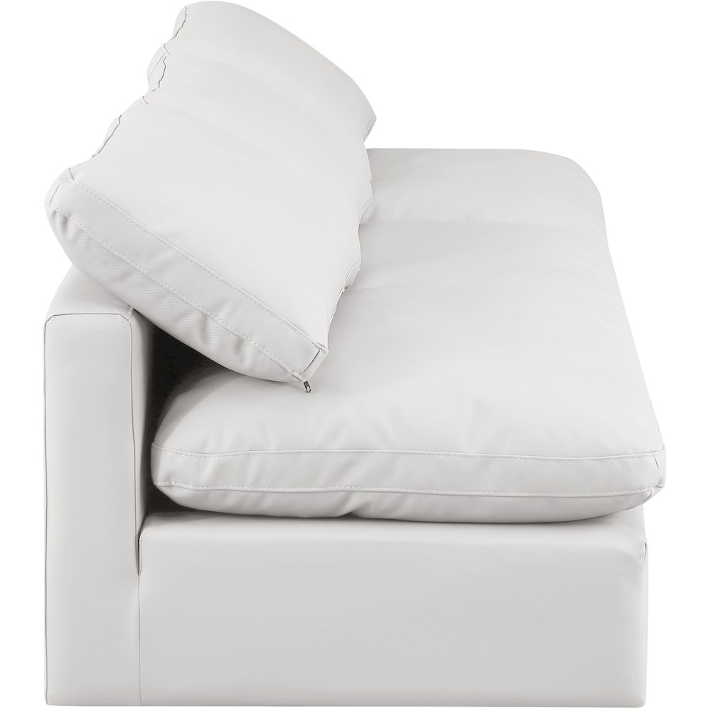 Indulge Cream Vegan Leather Modular Sofa. Picture 5