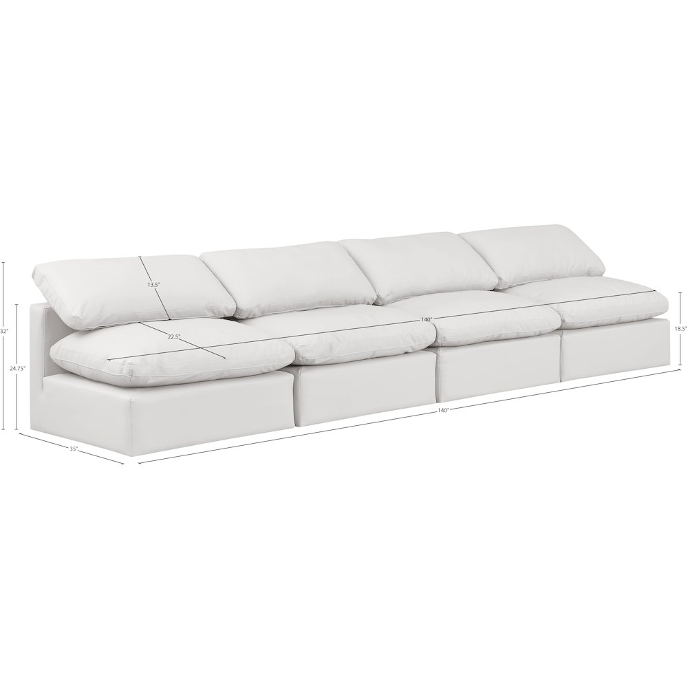 Indulge Cream Vegan Leather Modular Sofa. Picture 7