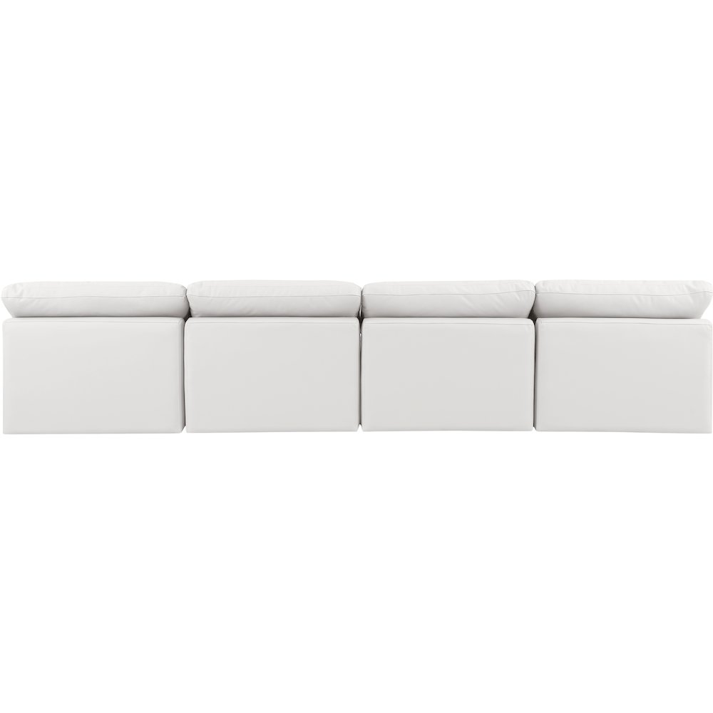 Indulge Cream Vegan Leather Modular Sofa. Picture 3