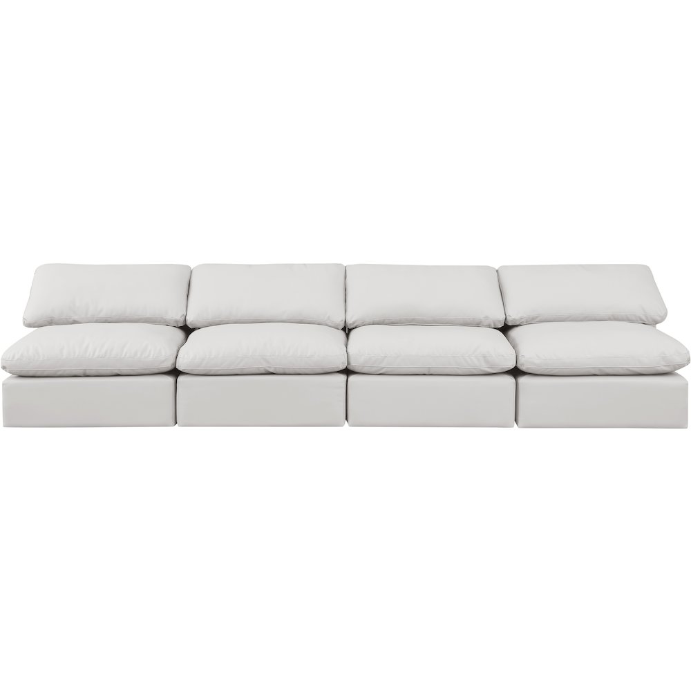 Indulge Cream Vegan Leather Modular Sofa. Picture 4