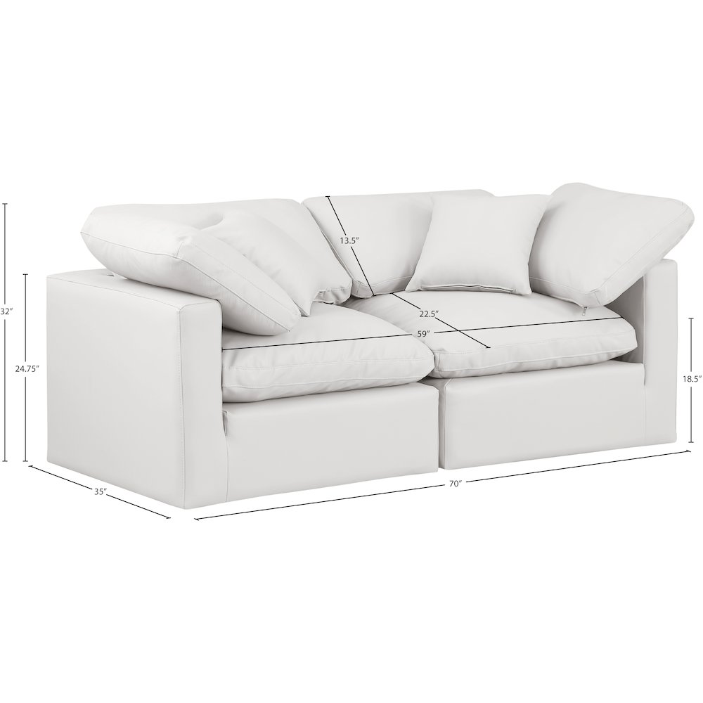 Indulge Cream Vegan Leather Modular Sofa. Picture 8