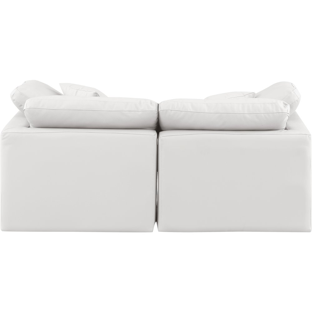 Indulge Cream Vegan Leather Modular Sofa. Picture 3