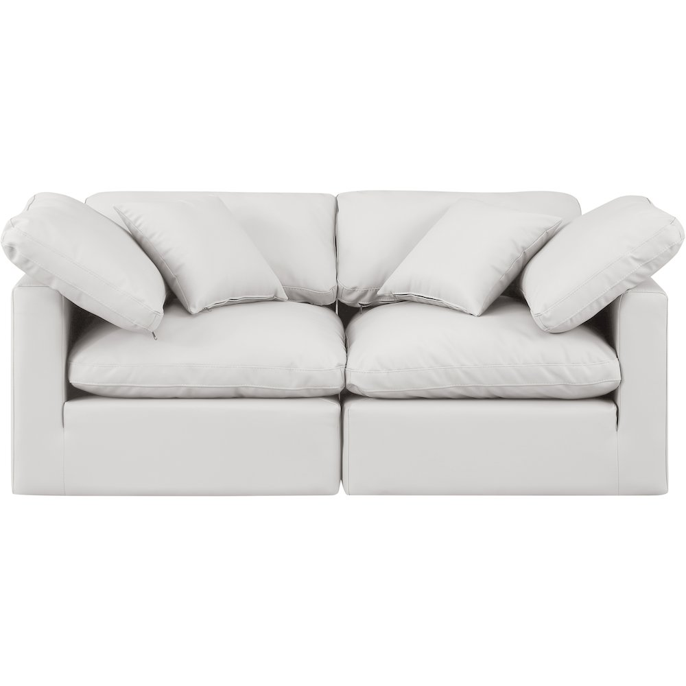 Indulge Cream Vegan Leather Modular Sofa. Picture 4