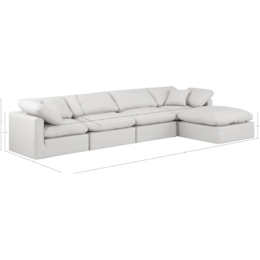 Indulge Cream Vegan Leather Modular Sectional. Picture 8