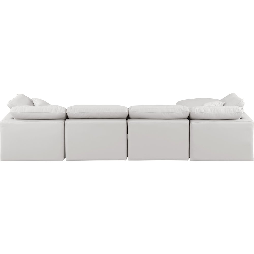 Indulge Cream Vegan Leather Modular Sectional. Picture 3
