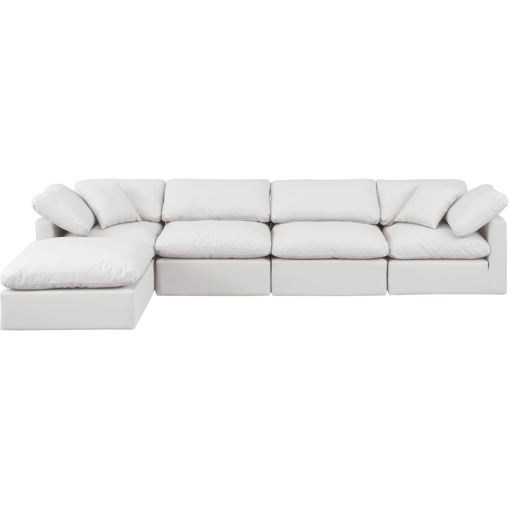 Indulge Cream Vegan Leather Modular Sectional. Picture 4