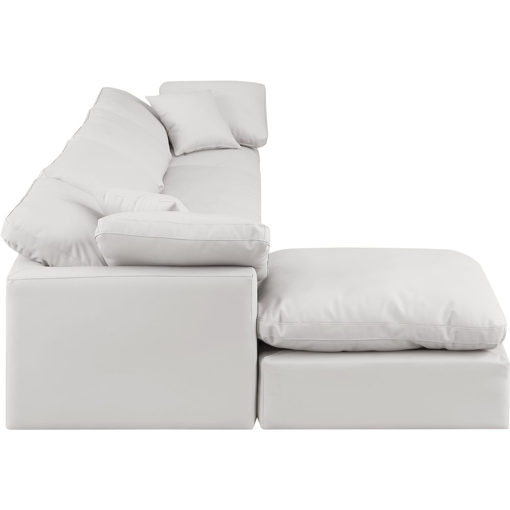 Indulge Cream Vegan Leather Modular Sectional. Picture 5