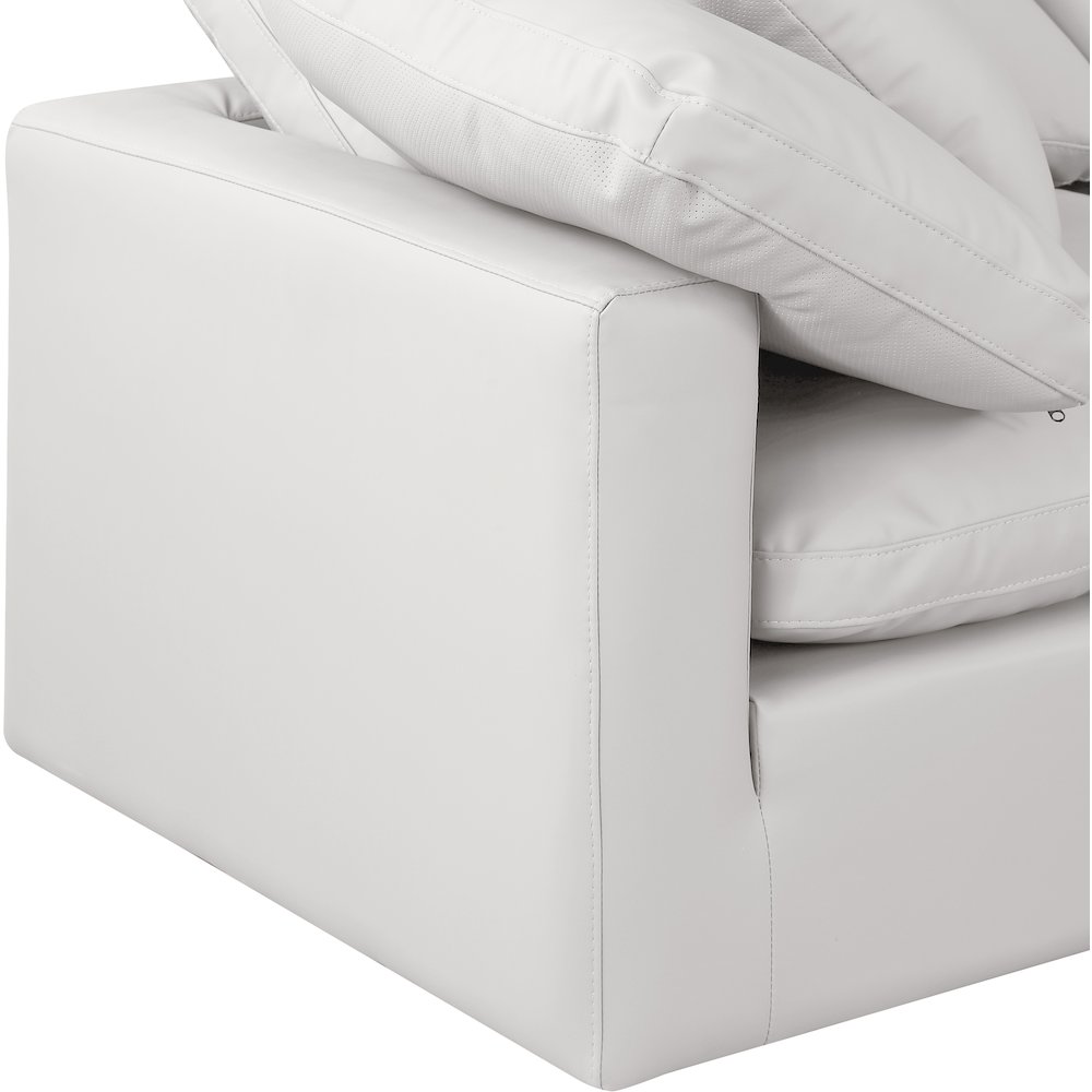 Indulge Cream Vegan Leather Modular Sectional. Picture 6