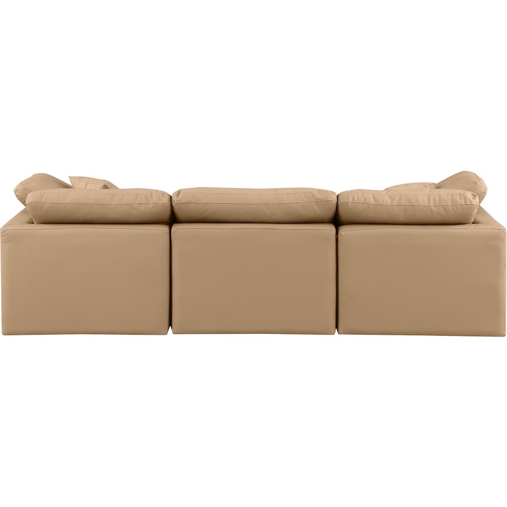 Indulge Tan Vegan Leather Modular Sofa. Picture 3