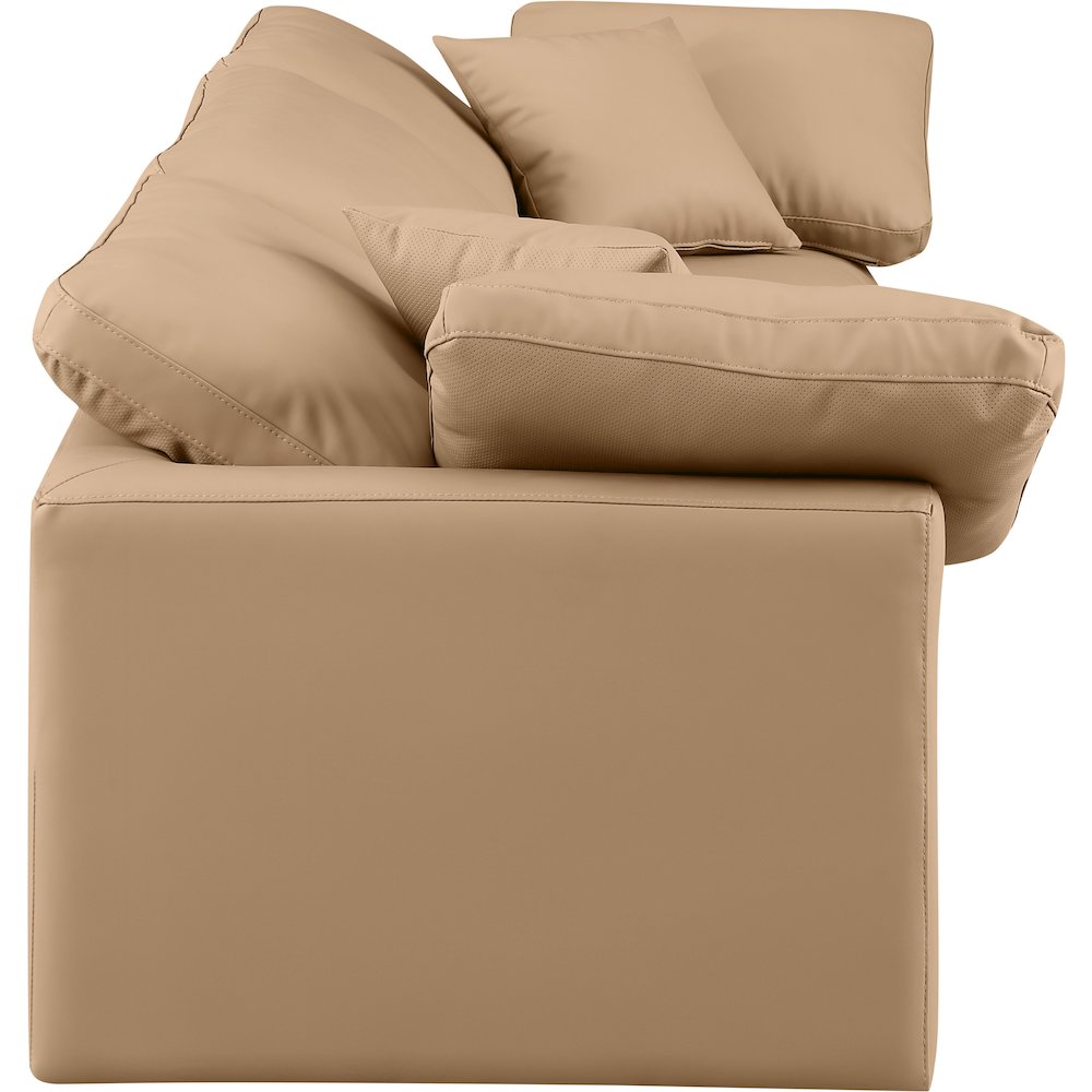 Indulge Tan Vegan Leather Modular Sofa. Picture 5
