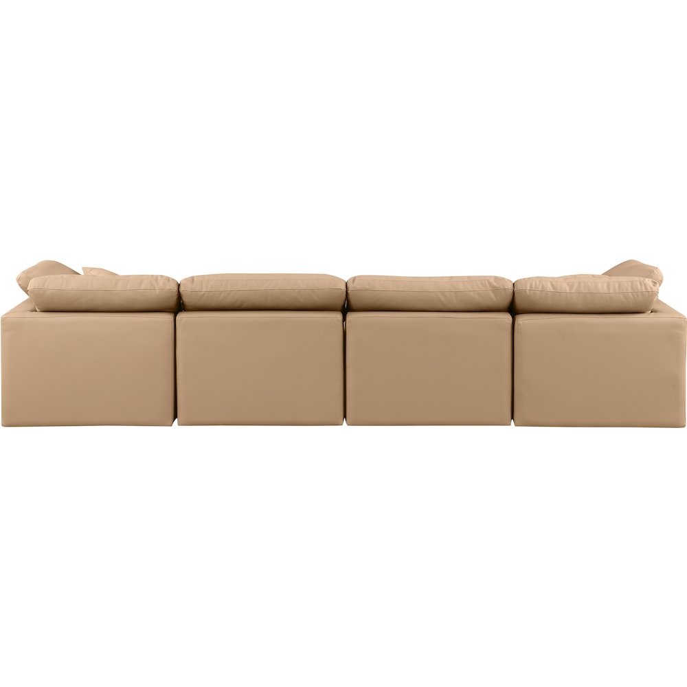 Indulge Tan Vegan Leather Modular Sofa. Picture 3