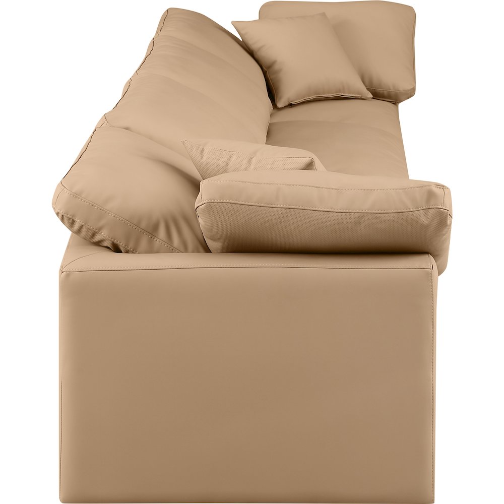 Indulge Tan Vegan Leather Modular Sofa. Picture 5