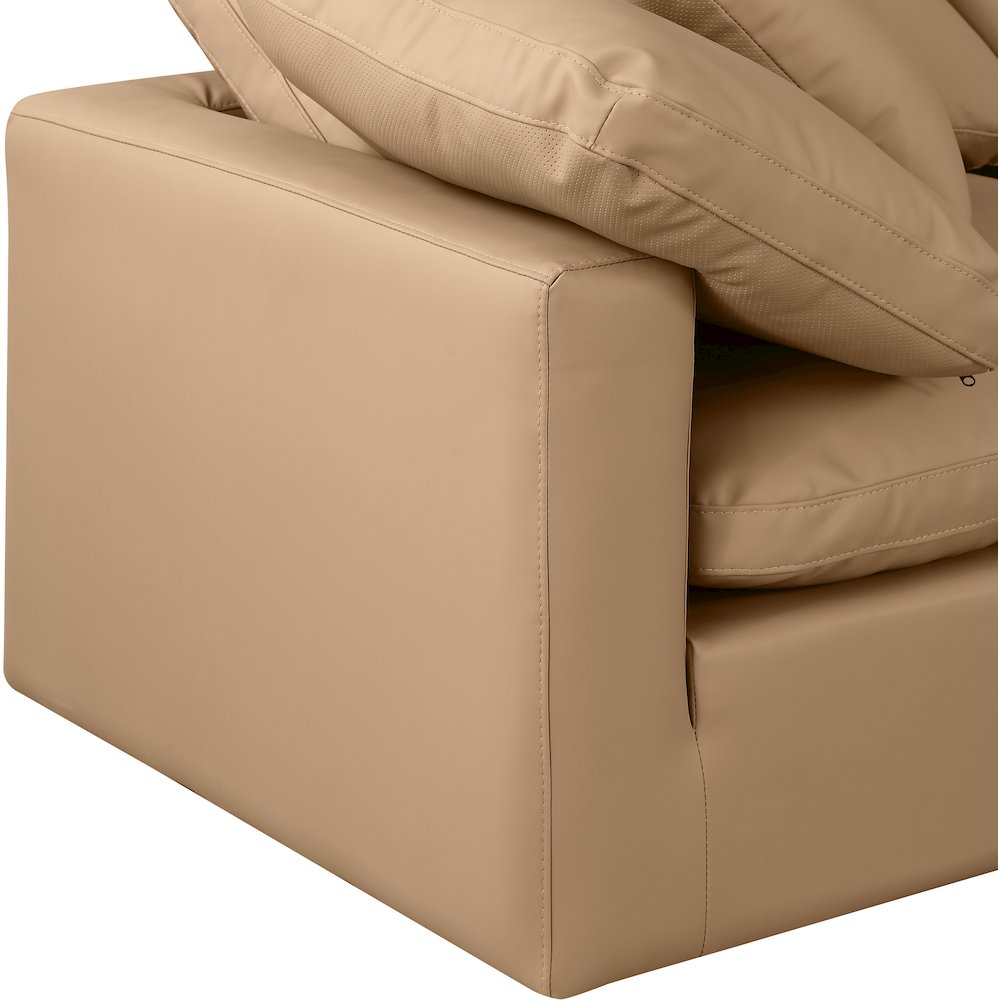 Indulge Tan Vegan Leather Modular Sofa. Picture 6