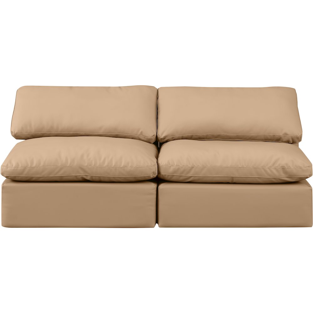 Indulge Tan Vegan Leather Modular Sofa. Picture 4