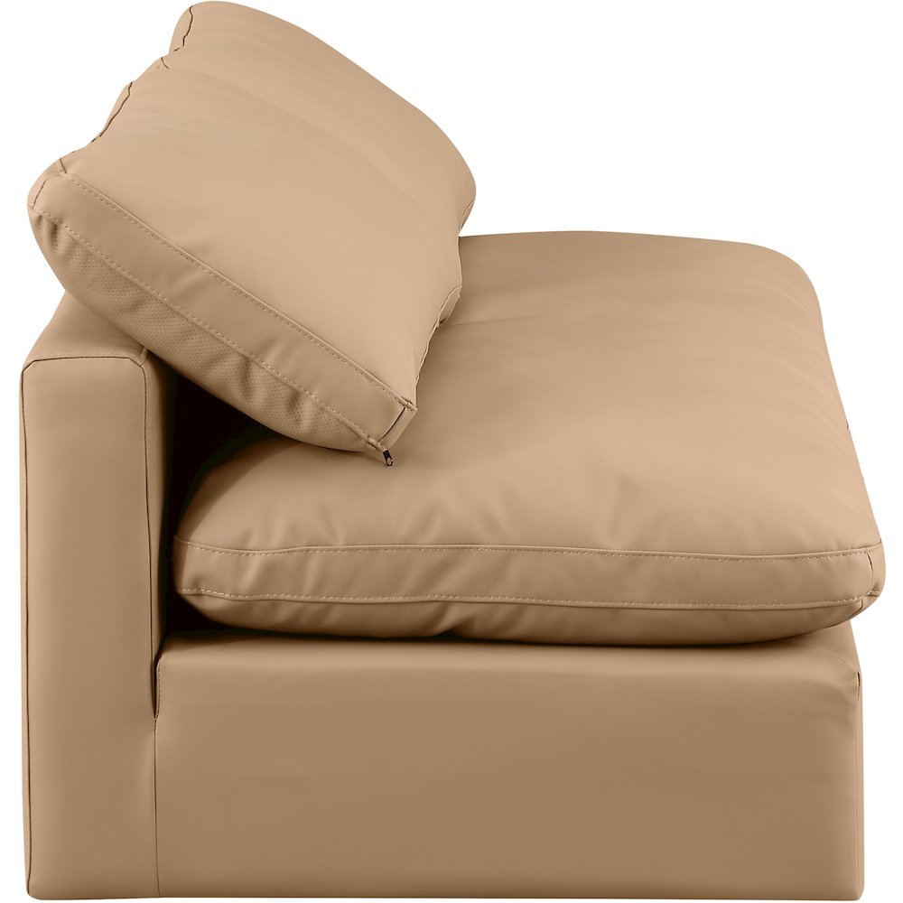 Indulge Tan Vegan Leather Modular Sofa. Picture 5