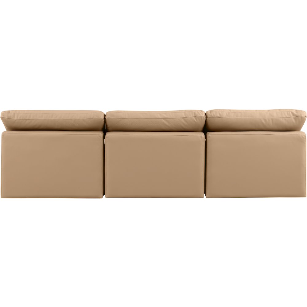 Indulge Tan Vegan Leather Modular Sofa. Picture 3