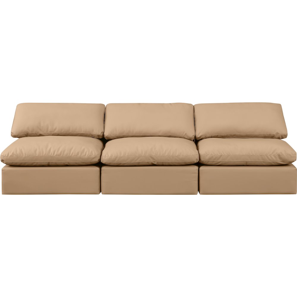 Indulge Tan Vegan Leather Modular Sofa. Picture 4