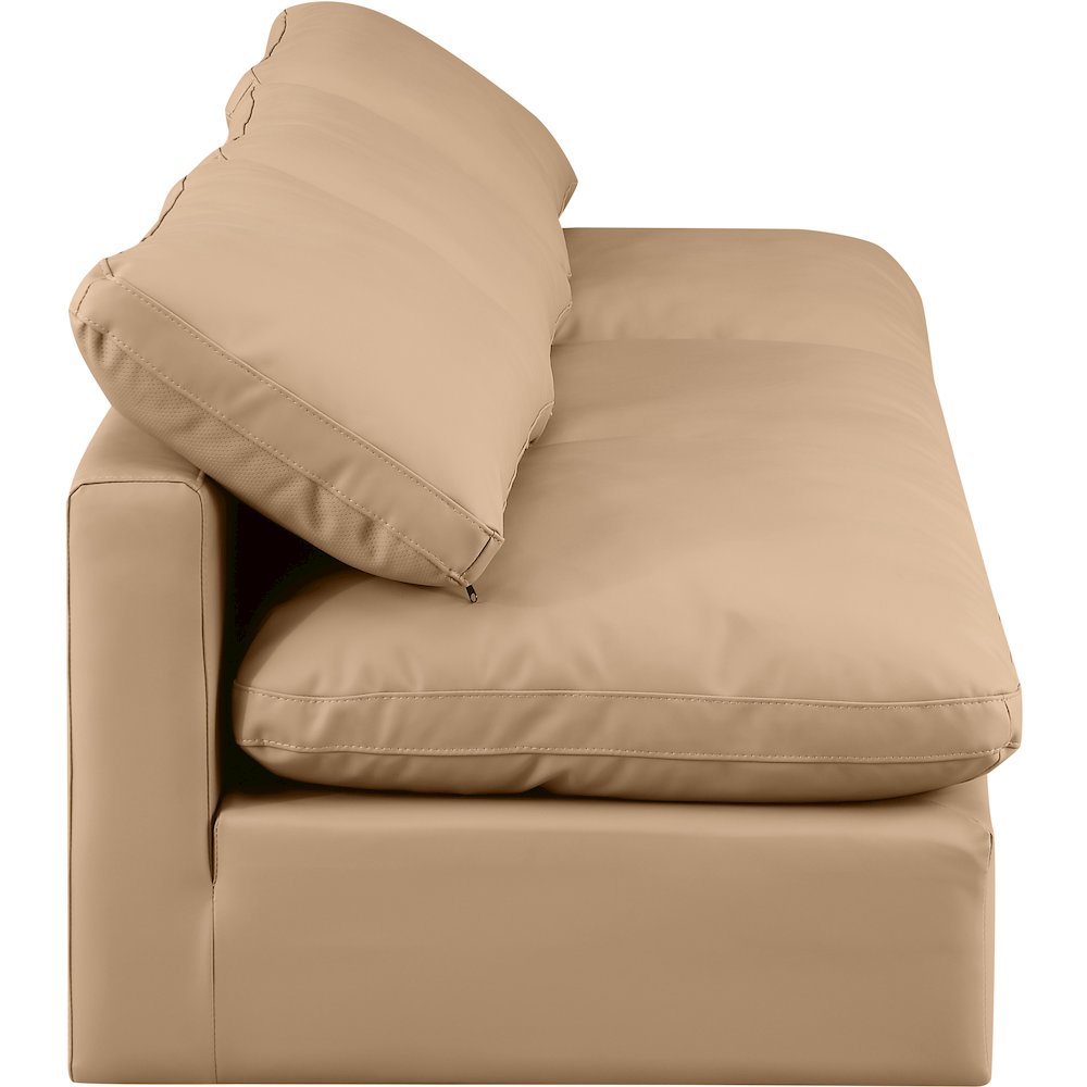 Indulge Tan Vegan Leather Modular Sofa. Picture 5
